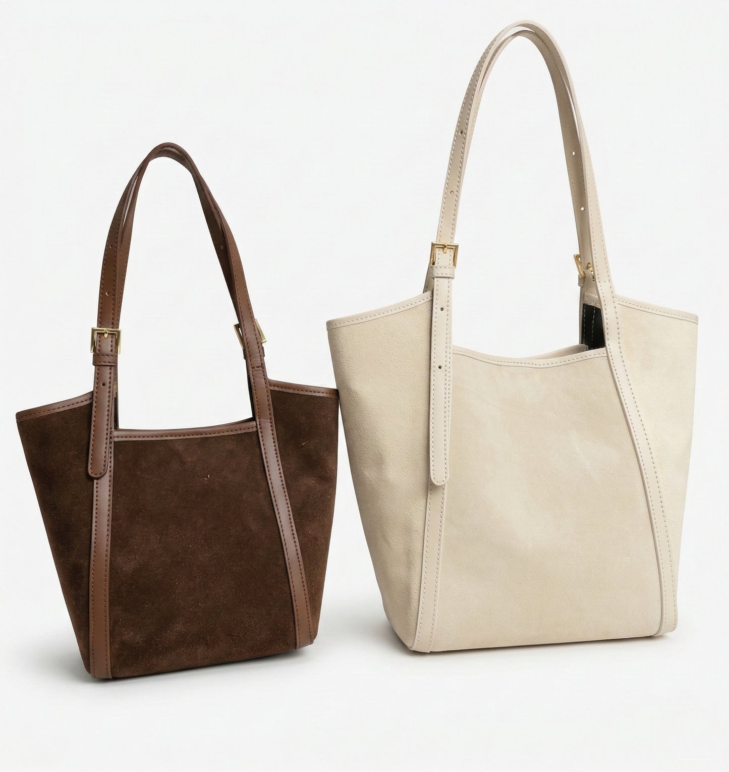 Soft Shoulder Bag in Genuine Suede and Dollaro Leather - Made in Italy - Art. 26076