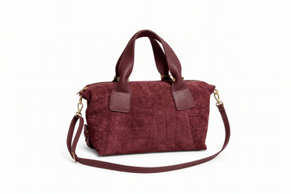 Soft Handbag in Genuine Printed Suede Leather - Made in Italy - Art. 26158