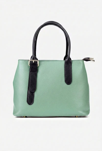 Structured Handbag in Genuine Dollar Leather - Made in Italy - Art. 25402