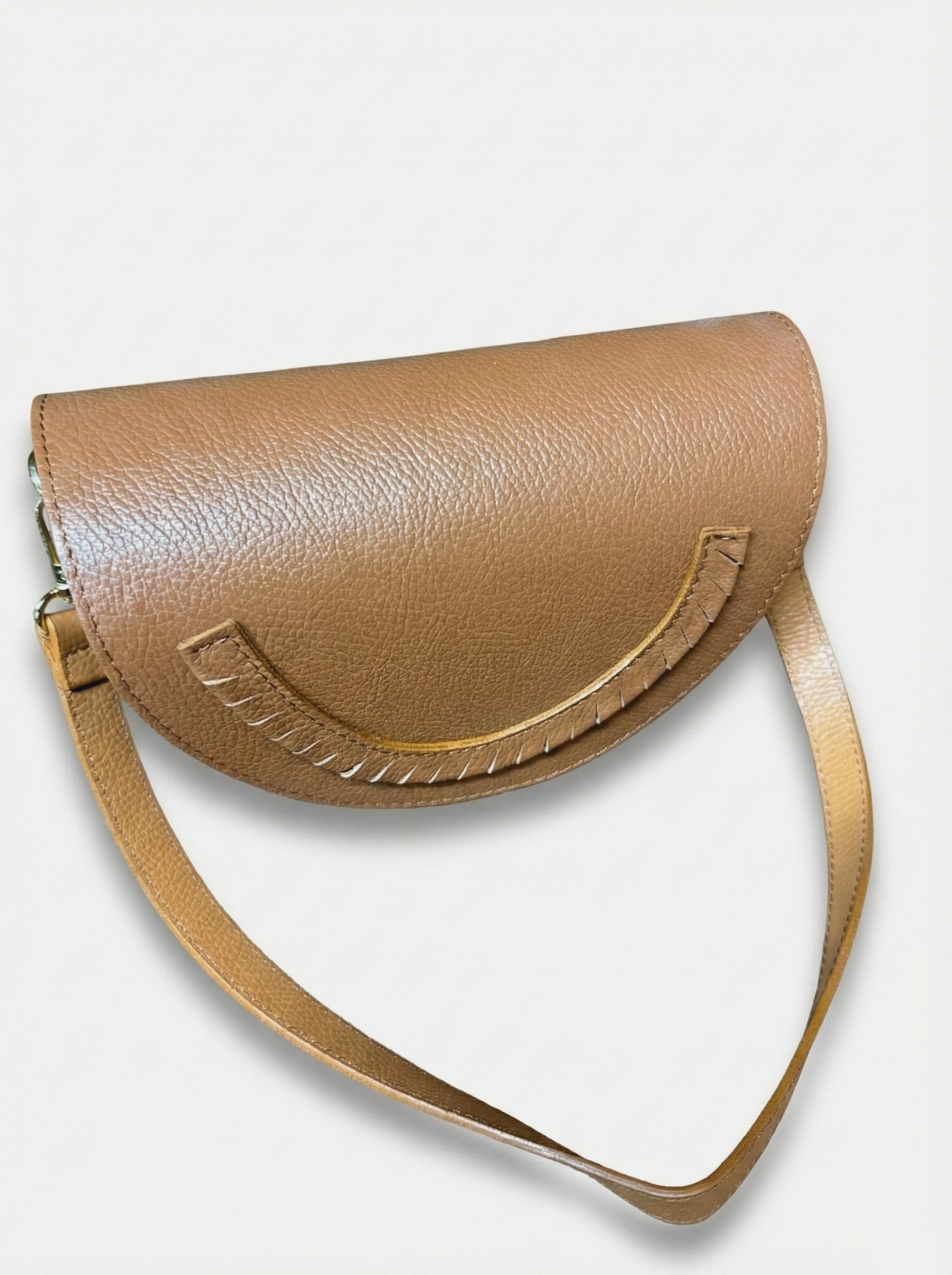 Structured Crossbody Bag in Genuine Dollar Leather - Made in Italy - Art. 26004
