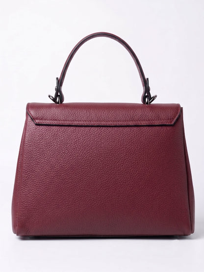 Structured Handbag and Shoulder Bag in Genuine Dollaro Leather - Made in Italy - Art. 26138