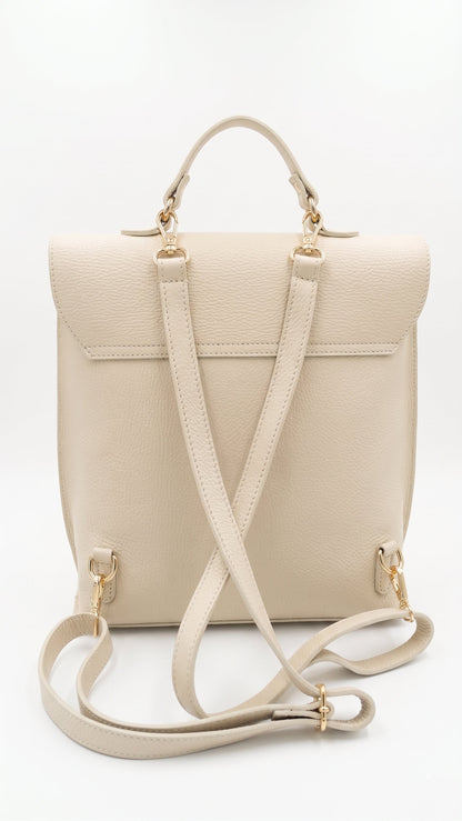 Structured Backpack in Genuine Dollaro Leather - Made in Italy - Art. 26095