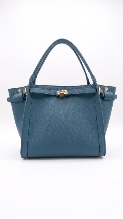 Structured Handbag in Genuine Dollaro Leather - Made in Italy - Art. 26089