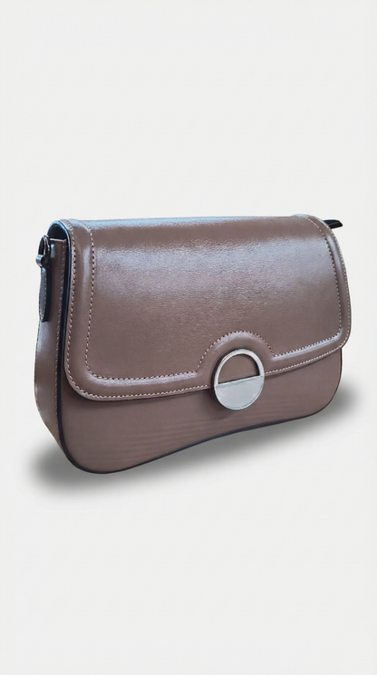 Structured Crossbody Bag in Genuine Ruga Leather - Made in Italy - 26005
