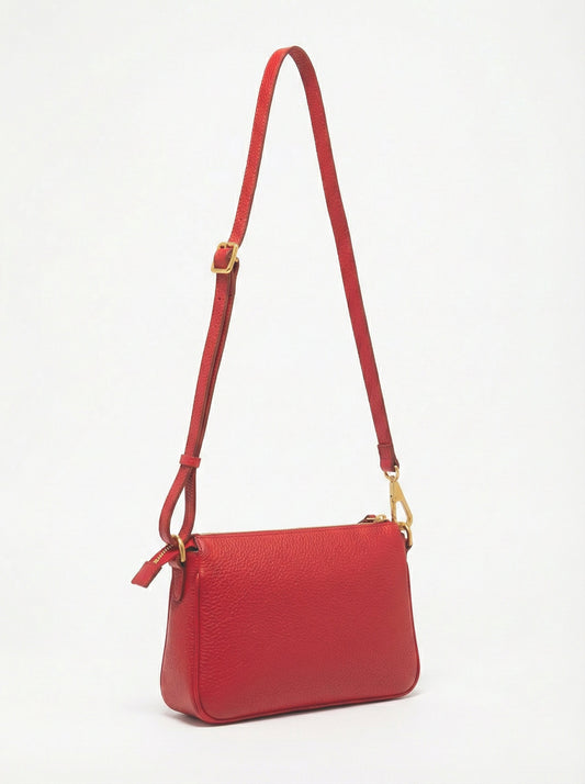 Soft Crossbody Bag in Genuine Dollaro Leather - Made in Italy - Art. 26049