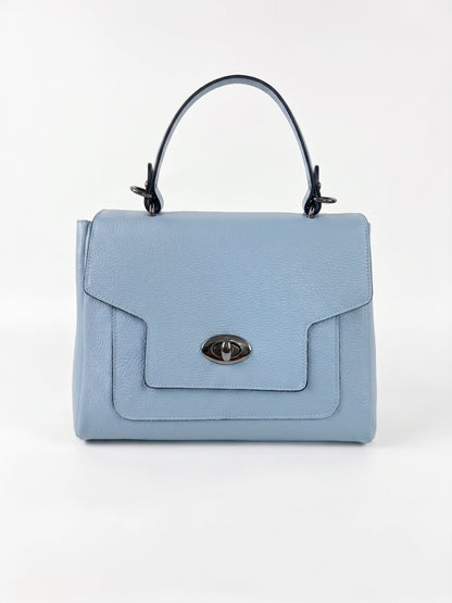 Structured Handbag and Shoulder Bag in Genuine Dollaro Leather - Made in Italy - Art. 26138