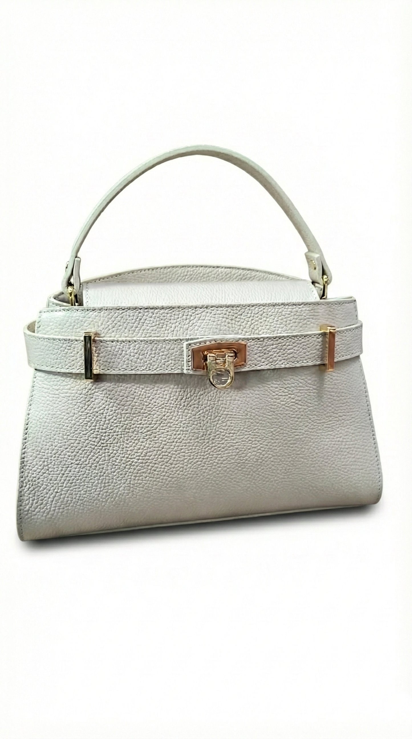 Structured Handbag in Genuine Dollaro Leather - Made in Italy - Art. 26044