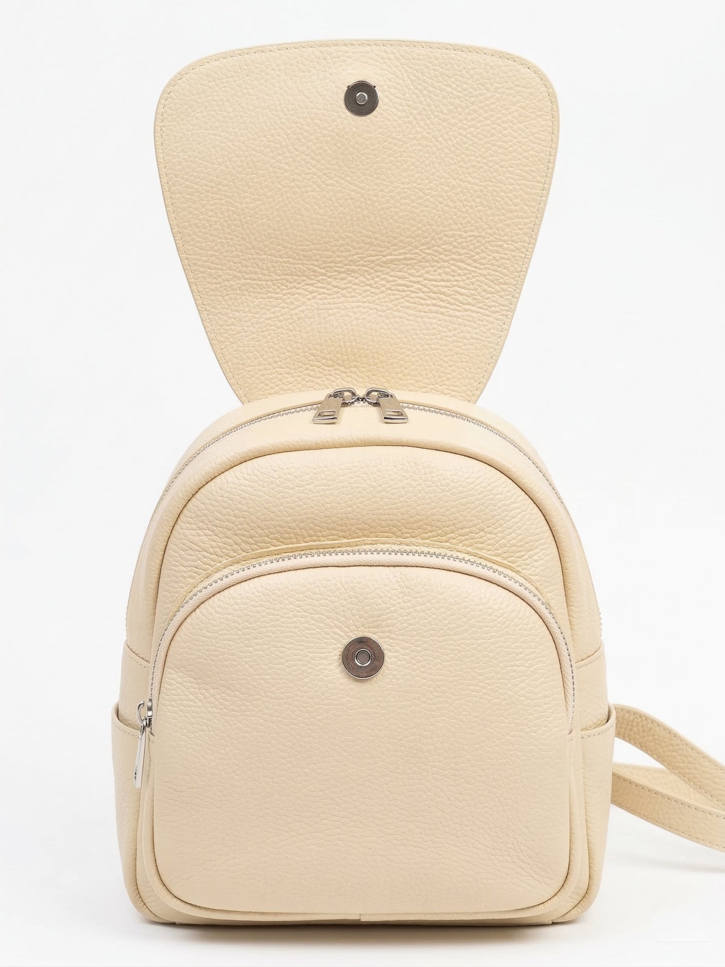 Structured Backpack in Genuine Dollaro Leather - Made in Italy - Art. 26065