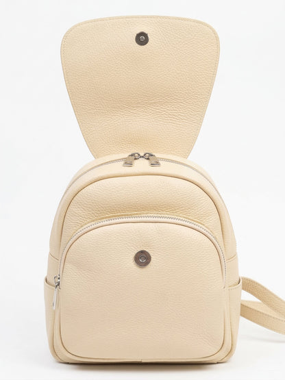 Structured Backpack in Genuine Dollaro Leather - Made in Italy - Art. 26065