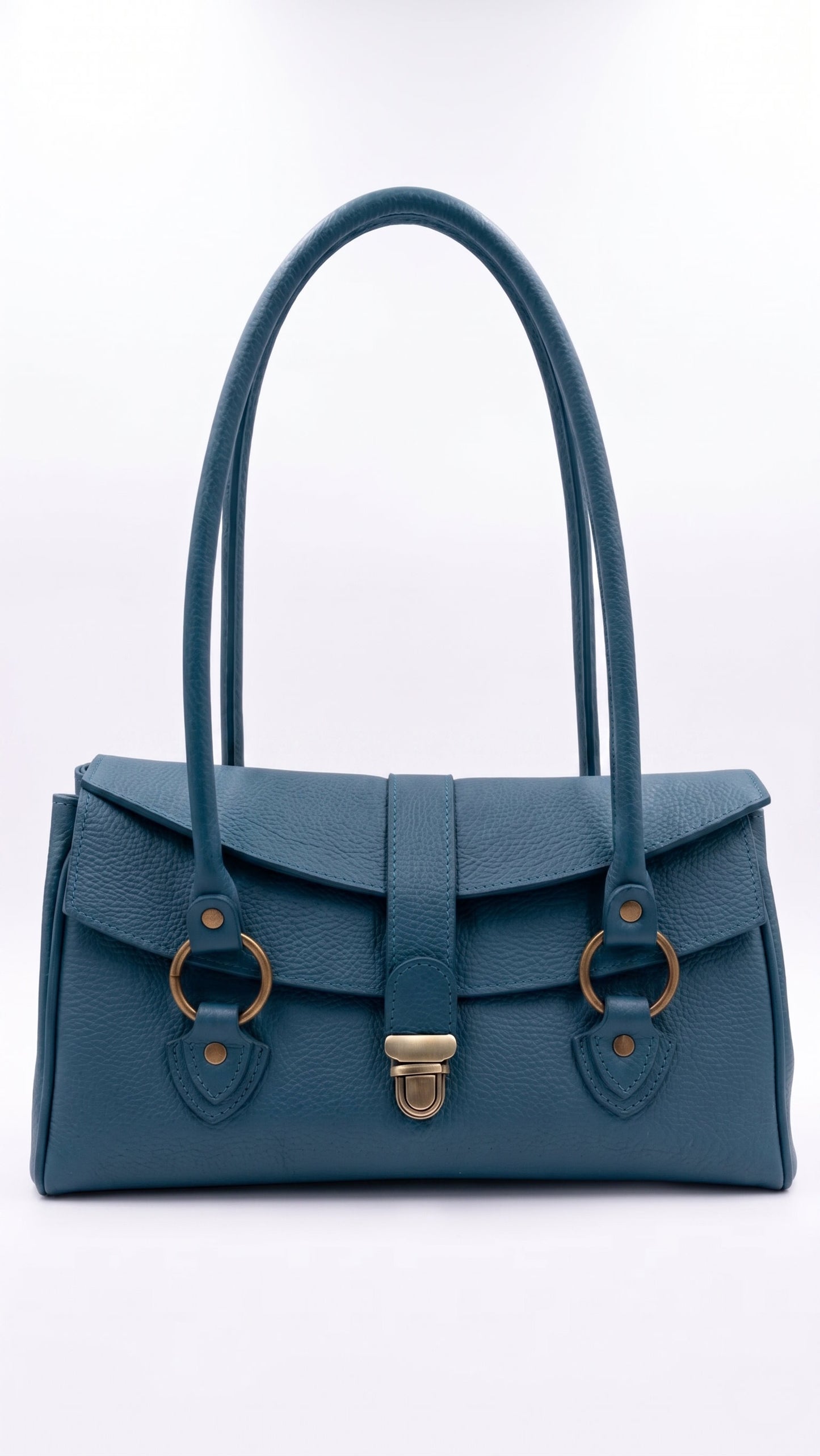 Structured Shoulder Bag in Genuine Dollaro Leather - Made in Italy - Art. 26116