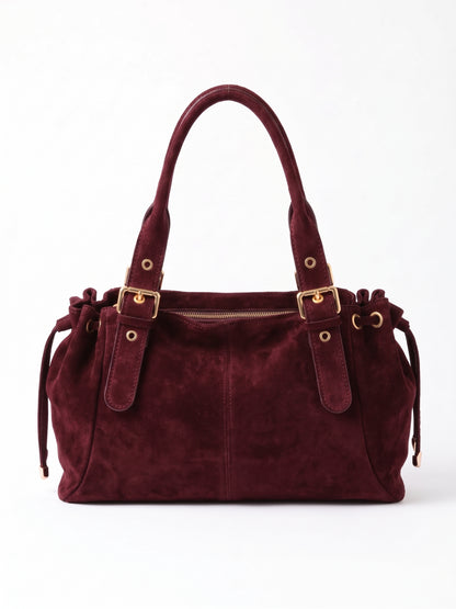 Soft Handbag in Genuine Suede Leather - Made in Italy - Art. 26147