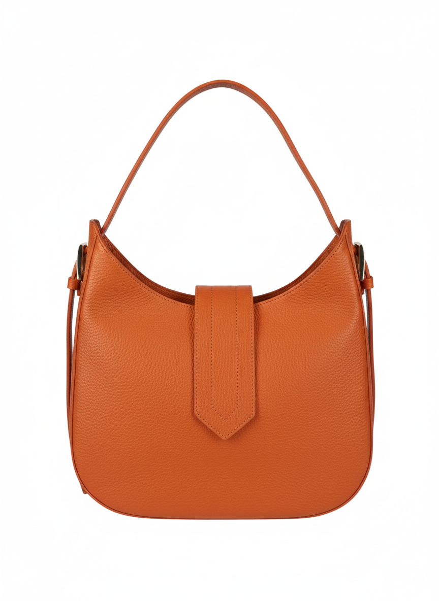 Structured Handbag and Crossbody bag in Genuine Dollar Leather - Made in Italy - Art. 24030