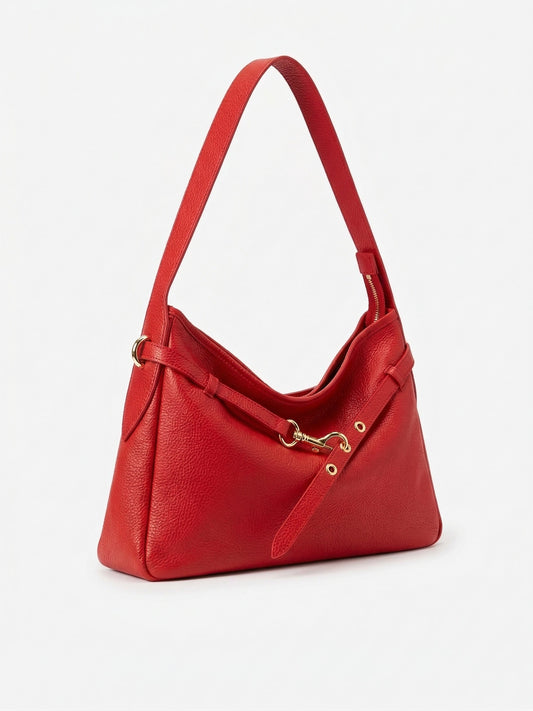 Soft Shoulder Bag in Genuine Dollaro Leather - Made in Italy - Art. 26084