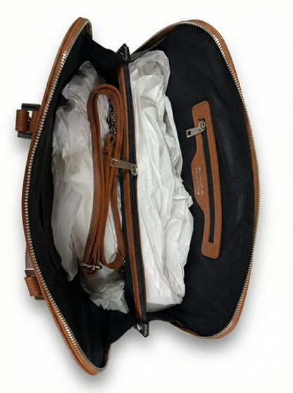 Structured Handbag in Genuine Dollar Leather - Made in Italy - Art. 26000