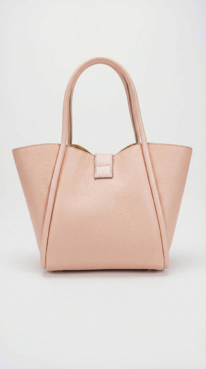 Structured Handbag in Genuine Dollaro and Suede Leather - Made in Italy - Art. 26037