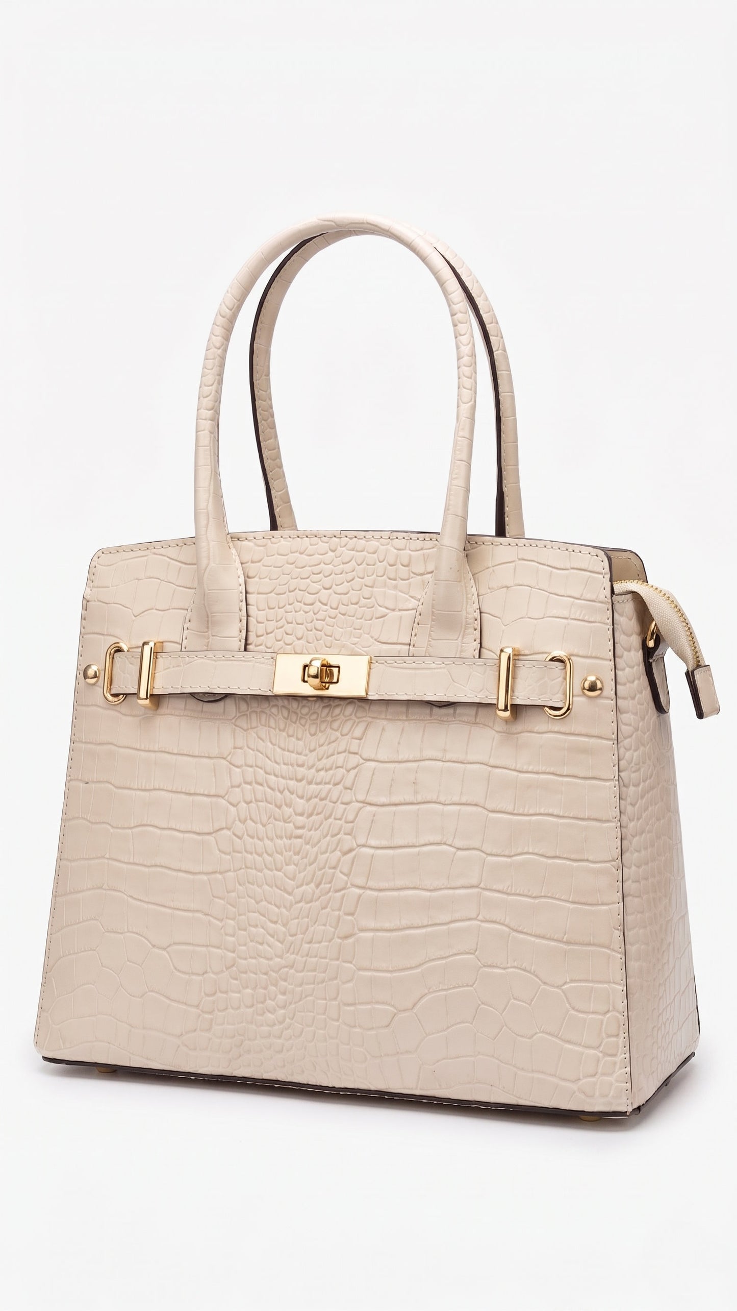 Structured Handbag in Genuine Croco Leather - Made in Italy - Art. 26105