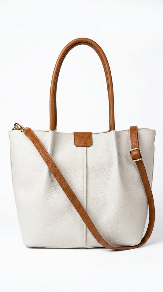 Soft Shoulder Bag in Genuine Dollaro Leather - Made in Italy - Art. 26052