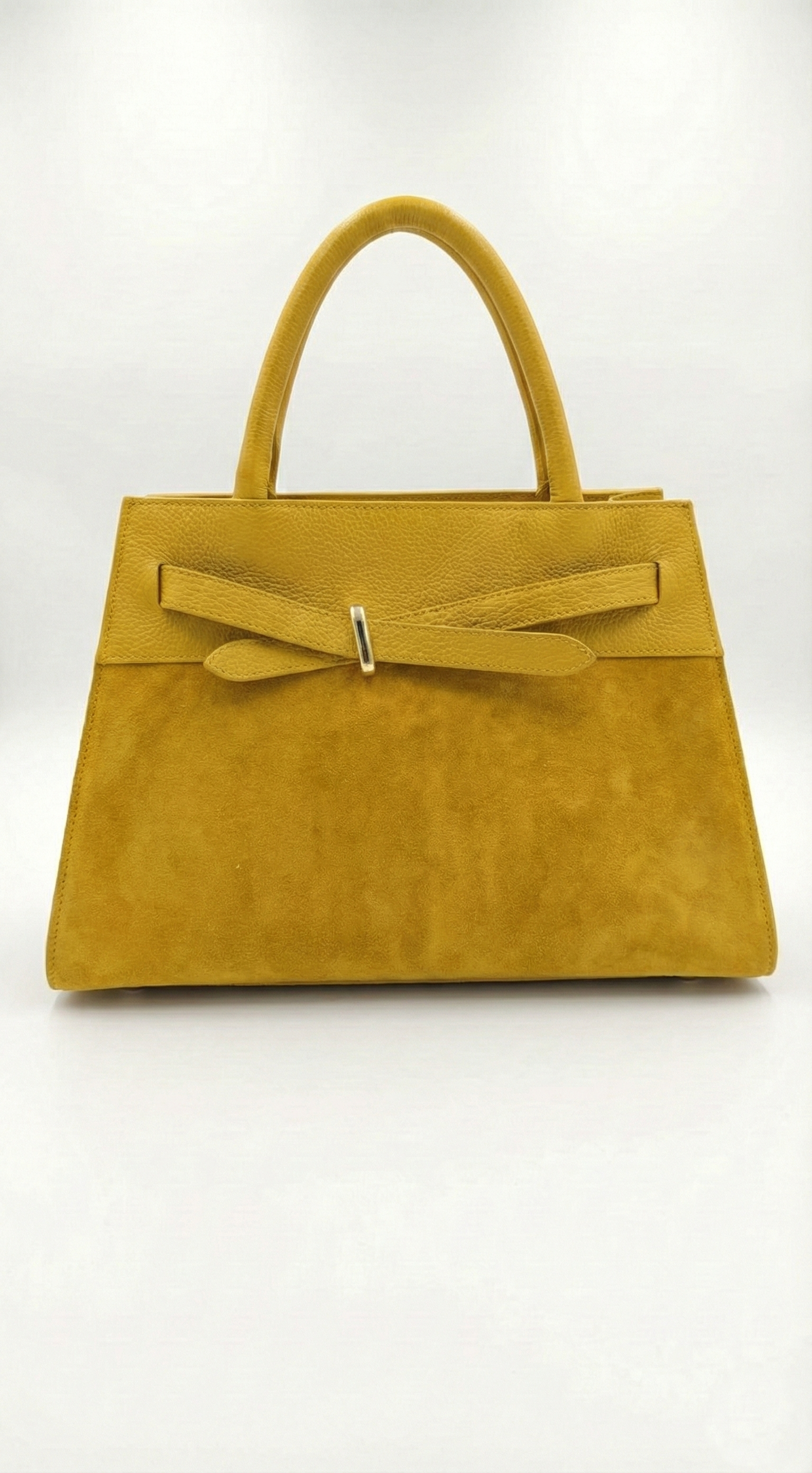 Structured Handbag in Genuine Suede Leather - Made in Italy - Art. 26007