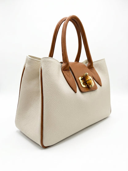 Structured Handbag in Genuine Dollaro Leather - Mader in Italy - Art. 26109