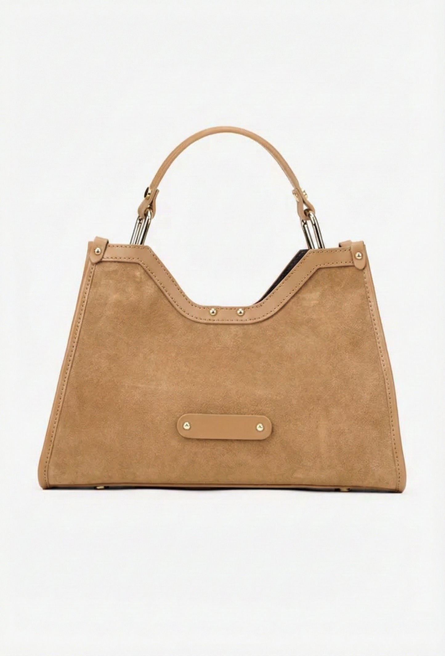 Structured Handbag in Genuine Suede Leather - Made in Italy - Art. 25394