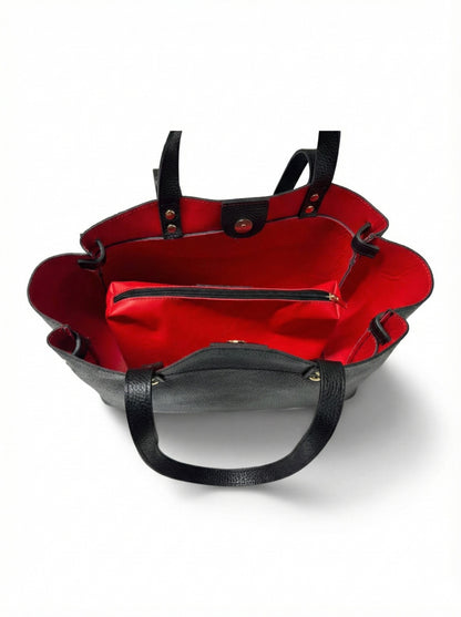 Soft Handbag and Crossbody bag in Genuine Dollar Leather - Made in Italy - Art. 26013