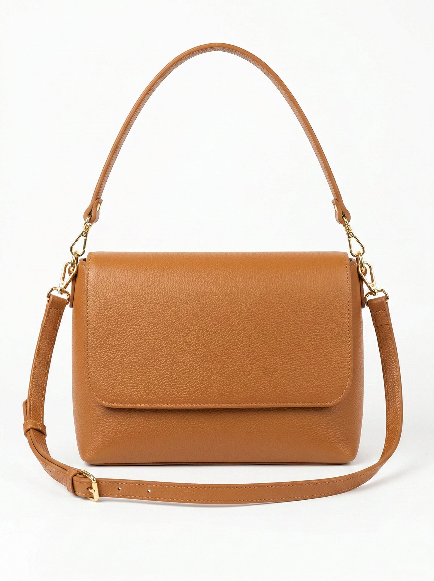 Structured Shoulder Bag in Genuine Dollaro Leather - Made in Italy - Art. 26055bis