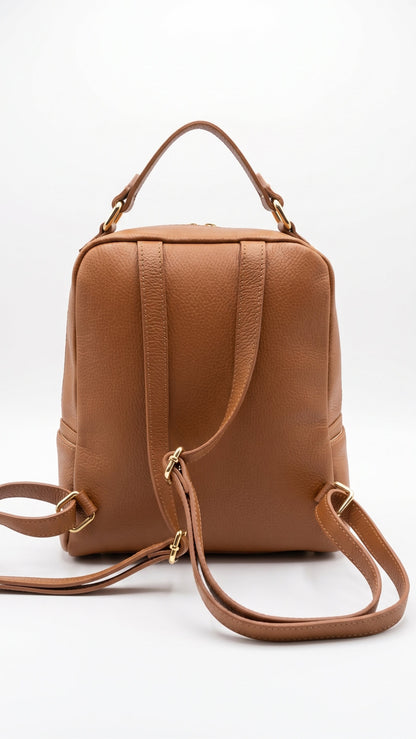 Structured Backpack in Genuine Dollaro Leather - made in Italy - Art. 26128