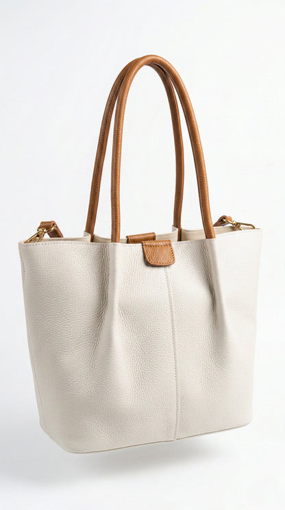 Soft Shoulder Bag in Genuine Dollaro Leather - Made in Italy - Art. 26052