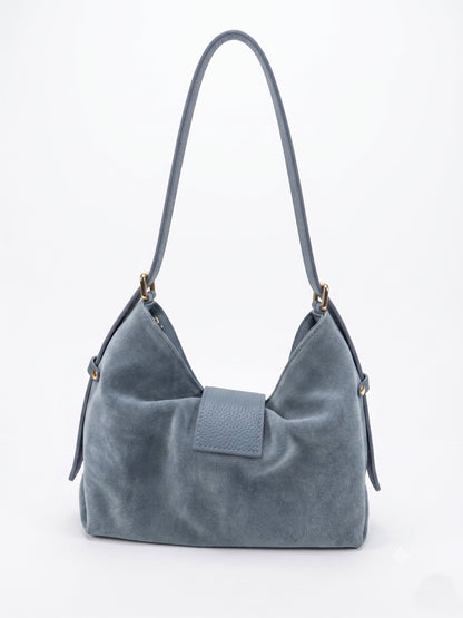 Soft Shoulder Bag in Genuine Suede Leather - Made in Italy - Art. 26137