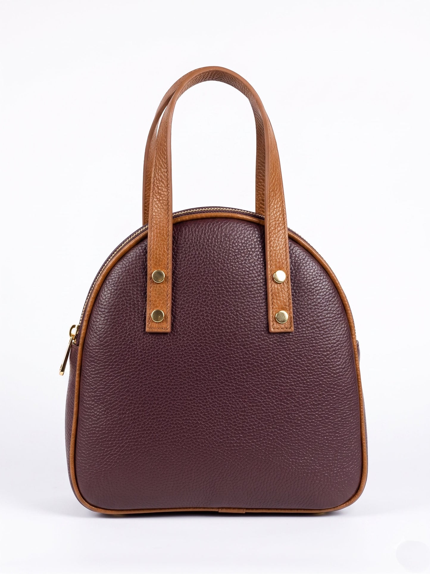 Structured Handbag and Backpack in Denuine Dollaro Leather - Made in Italy - Art. 26112