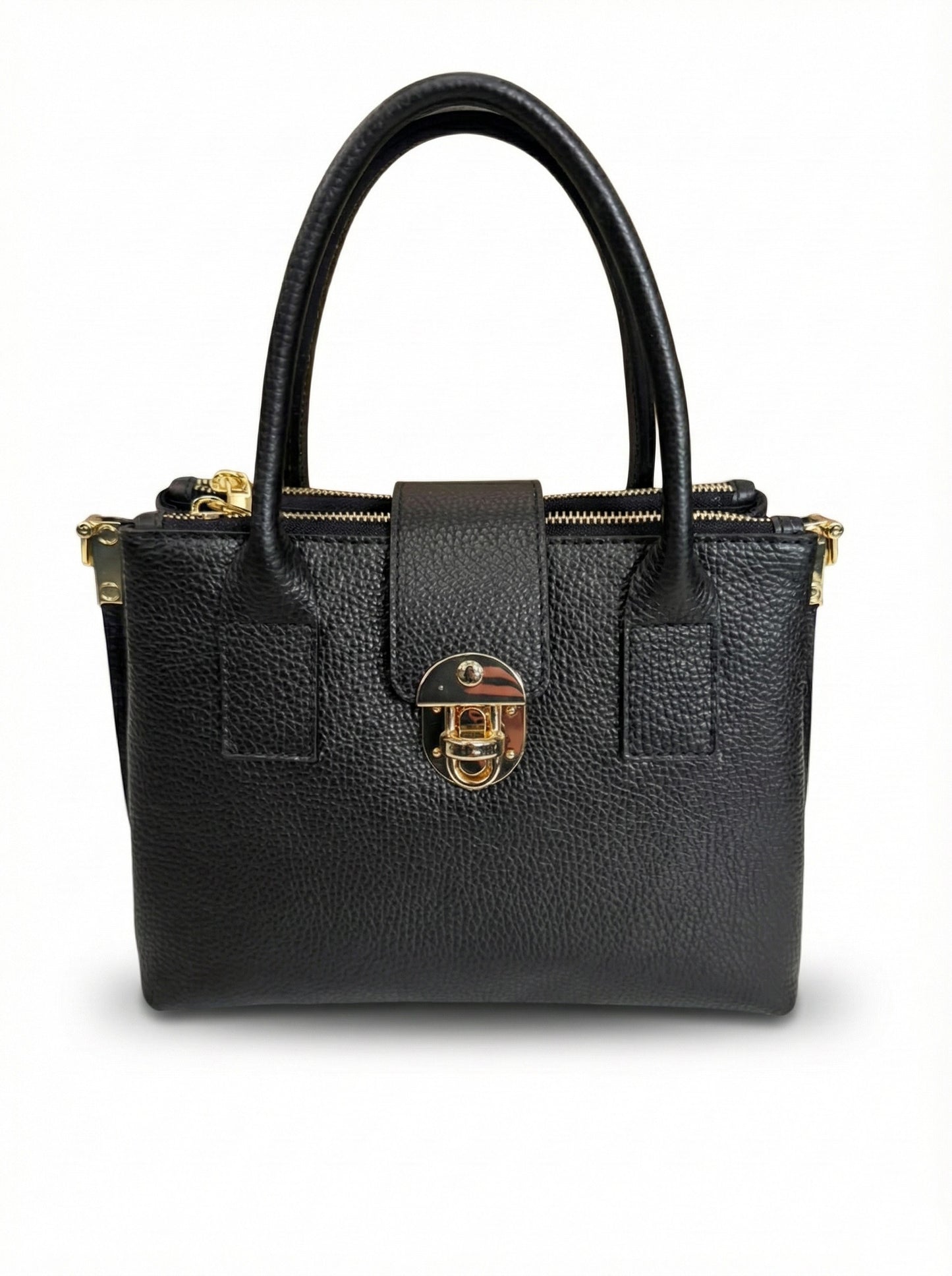 Structured Handbag in Genuine Dollar Leather - Made in Italy - Art. 26015