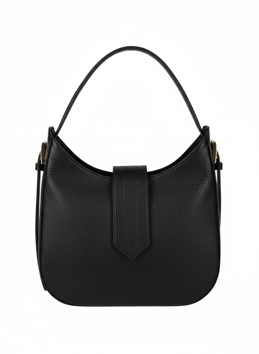 Structured Handbag and Crossbody bag in Genuine Dollar Leather - Made in Italy - Art. 24030