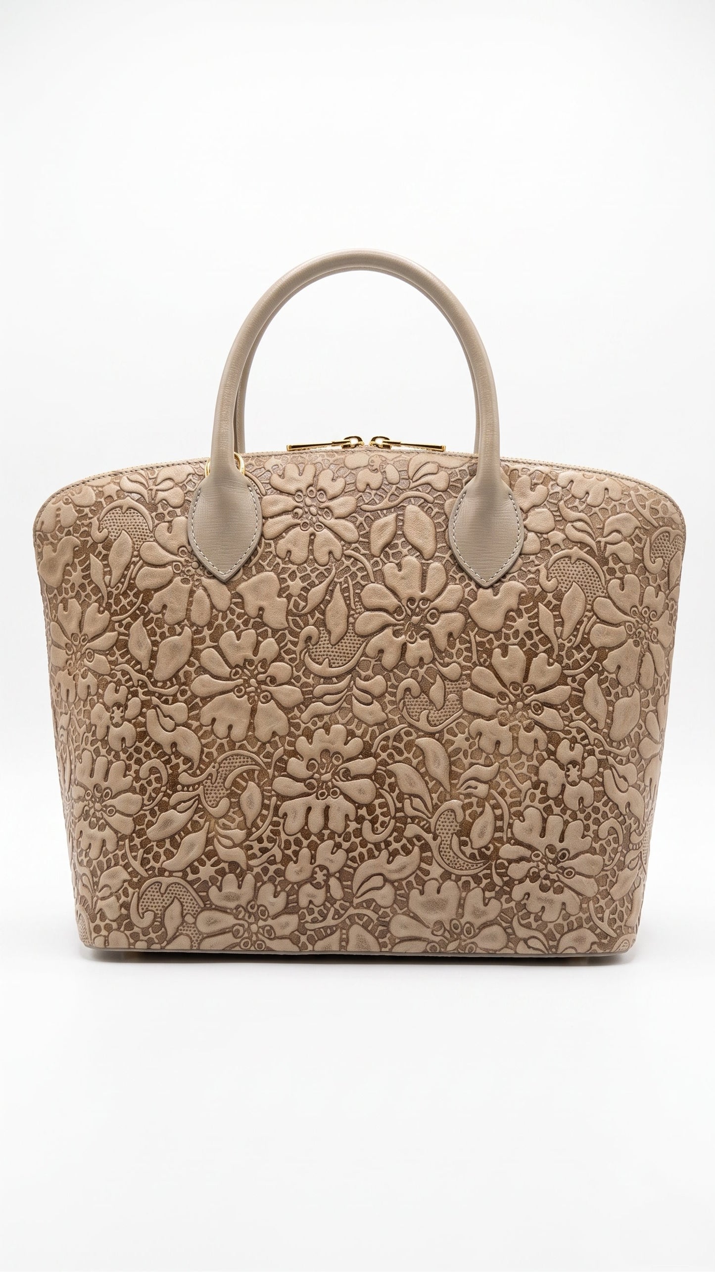 Structured Handbag in Genuine Printed Suede Leather - Made in Italy - Art. 26106