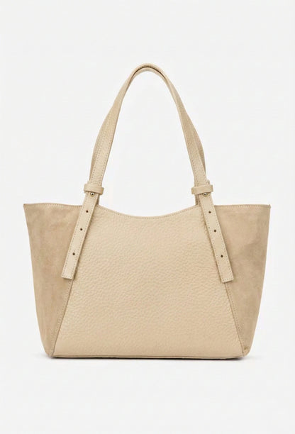 Structured Handbag in Genuine Dollar and suede Leather - Made in Italy - Art. 25404