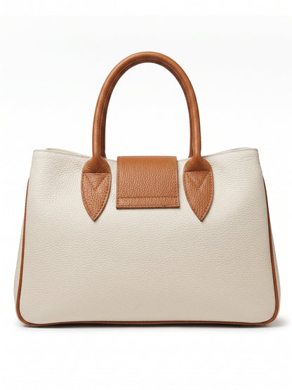 Structured Handbag in Genuine Dollaro Leather - Mader in Italy - Art. 26109