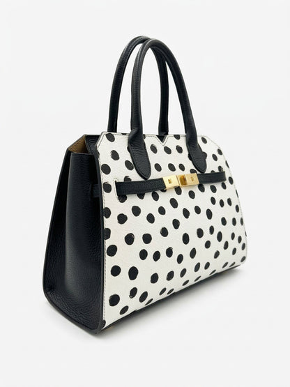 Structured Handbag in Genuine Dollaro Leather - Made in Italy - Art. DOT3