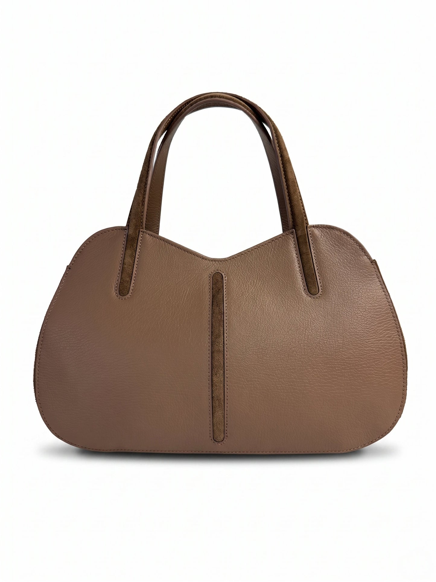 Structured Handbag in Genuine Dollaro and Suede Leather - Made in Italy - Art. 26126