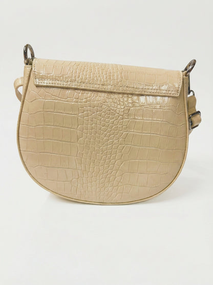 Structured Crossbody Bag in Genuine Croco Leather - Made in Italy - Art 26034