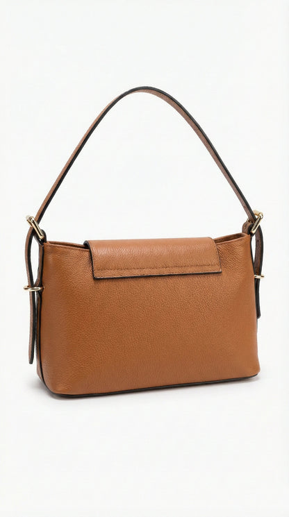 Structured Handbag and Shoulder Bag in Genuine Dollaro Leather - Made in Italy - Art. 26043