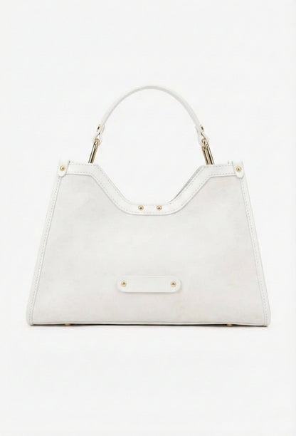 Structured Handbag in Genuine Suede Leather - Made in Italy - Art. 25394