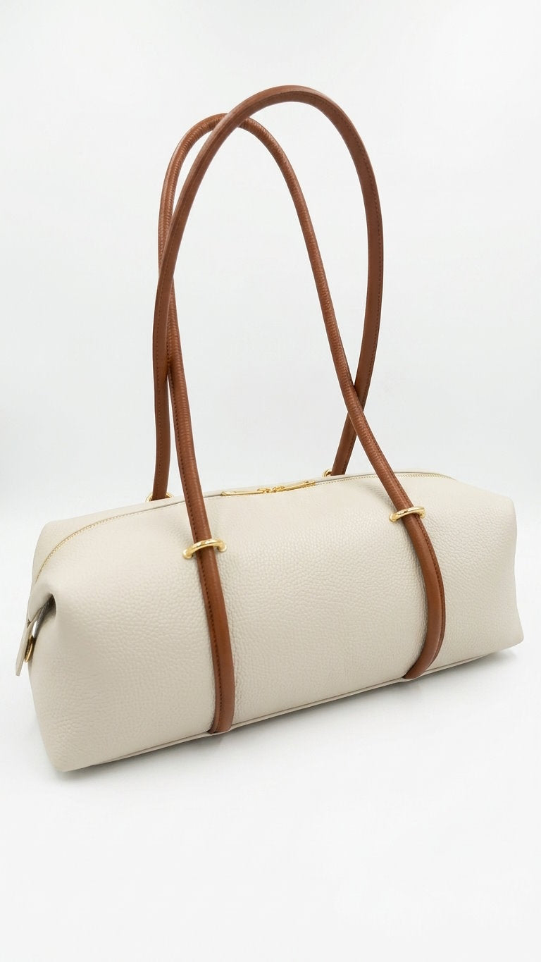 Soft Shoulder bag in Genuine Dollaro Leather - Made in Italy - Art. 26087