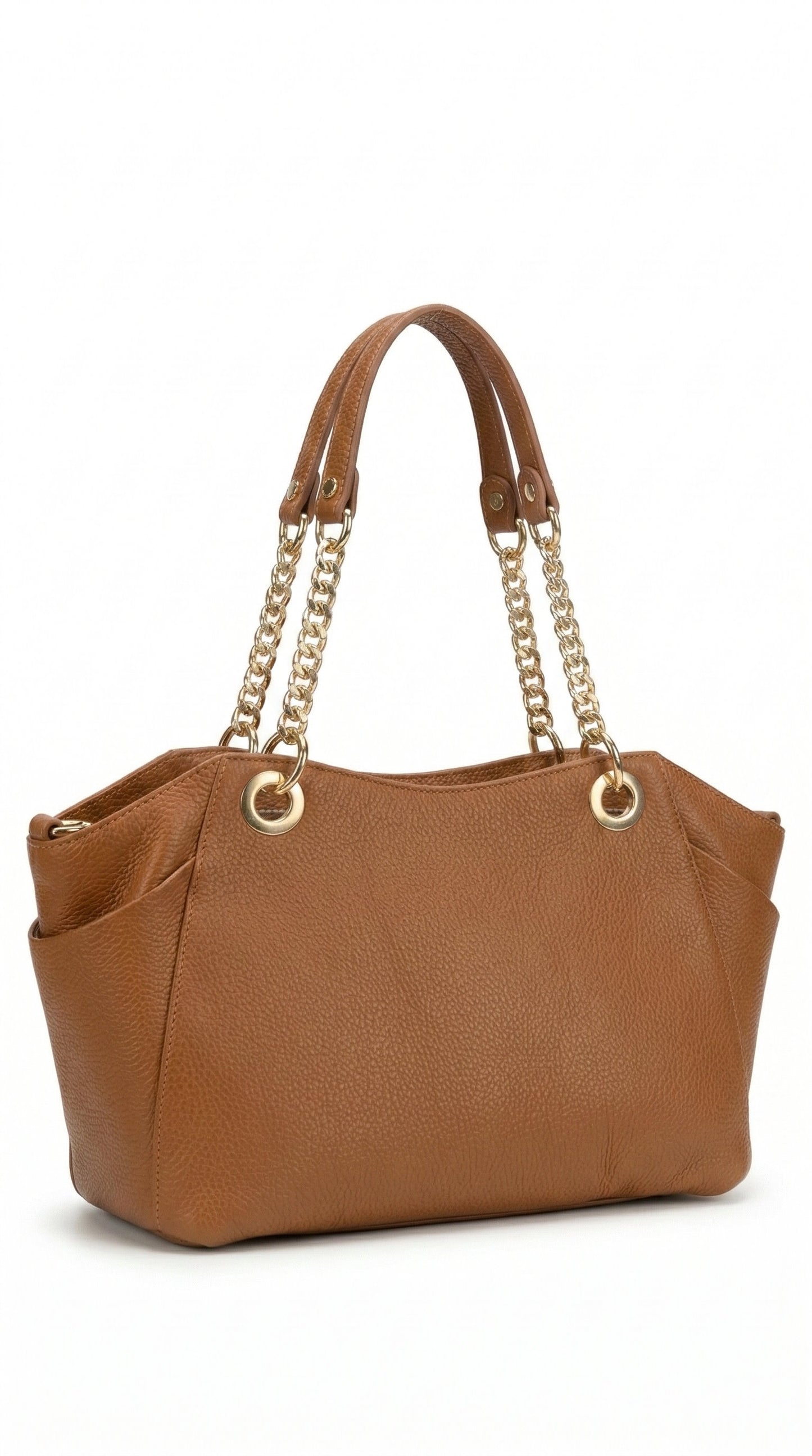 Structured Shoulder Bag in Genuine Dollaro Leather - Made in Italy - Art. 26075