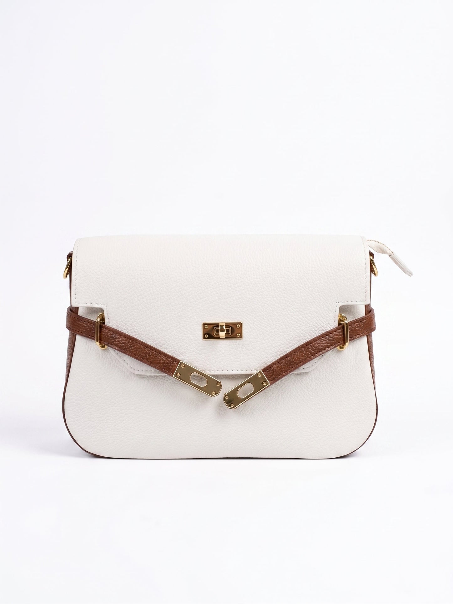 Structured Shoulder Bag in Genuine Dollaro Leather - Made in Italy - Art. 26102