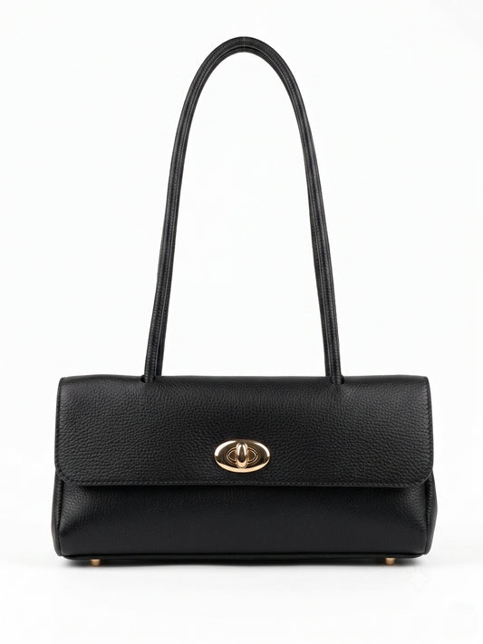 Soft Shoulder Bag in Genuine Dollaro Leather - Made in italy - Art. 26134