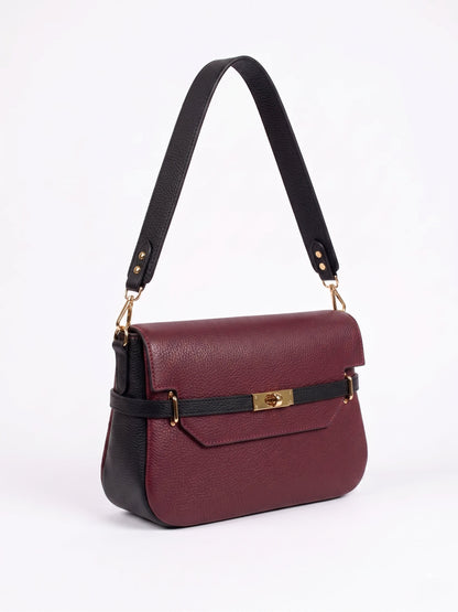 Structured Shoulder Bag in Genuine Dollaro Leather - Made in Italy - Art. 26102