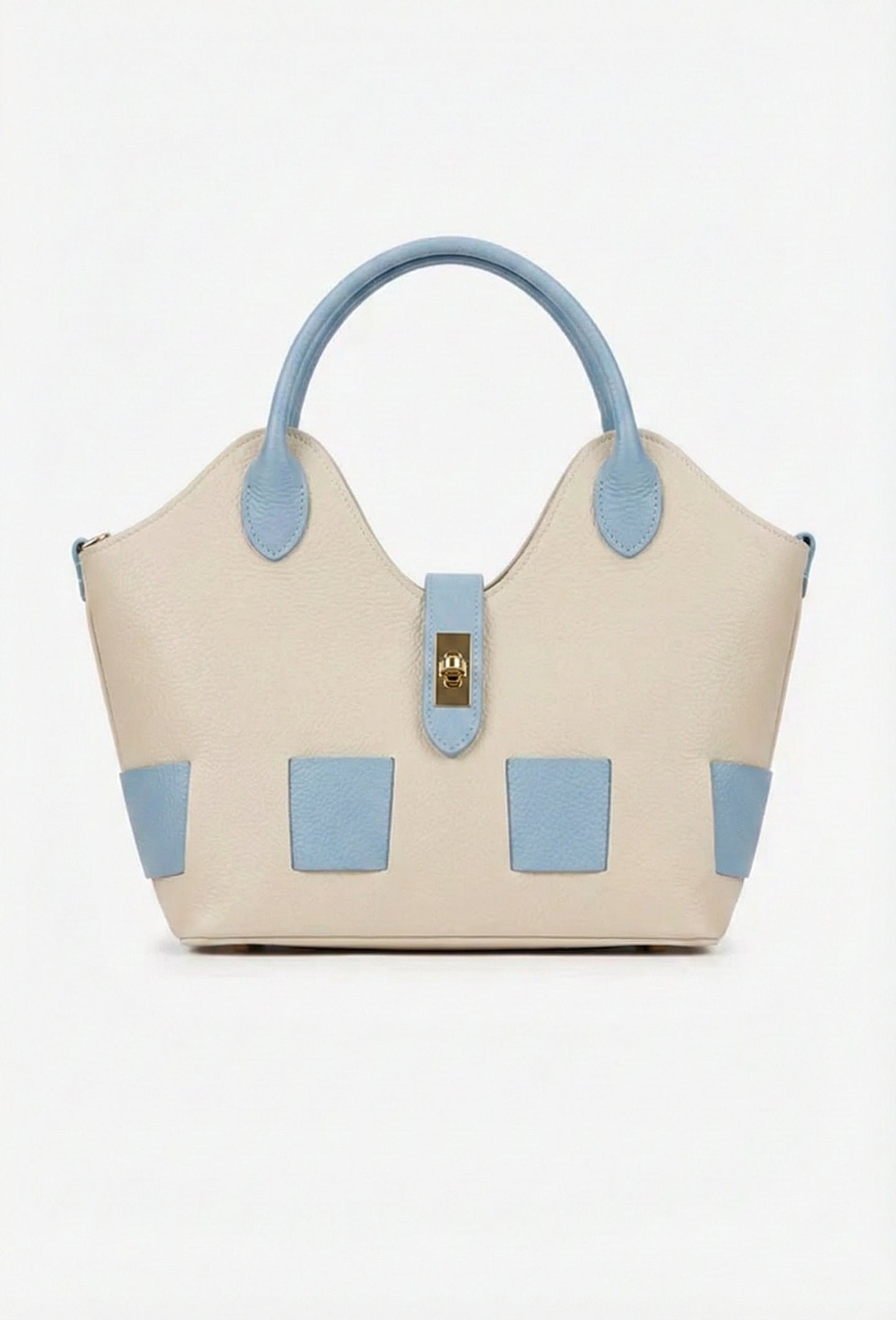 Structured Handbag in Genuine Dollar Leather - Made in Italy - Art. 25386