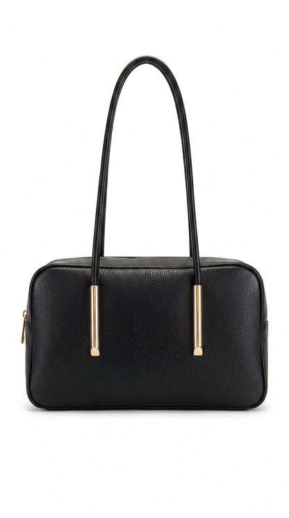 Structured Shoulder Bag in Genuine Dollaro Leather - Made in Italy - Art. 26097