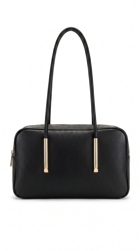 Structured Shoulder Bag in Genuine Dollaro Leather - Made in Italy - Art. 26097