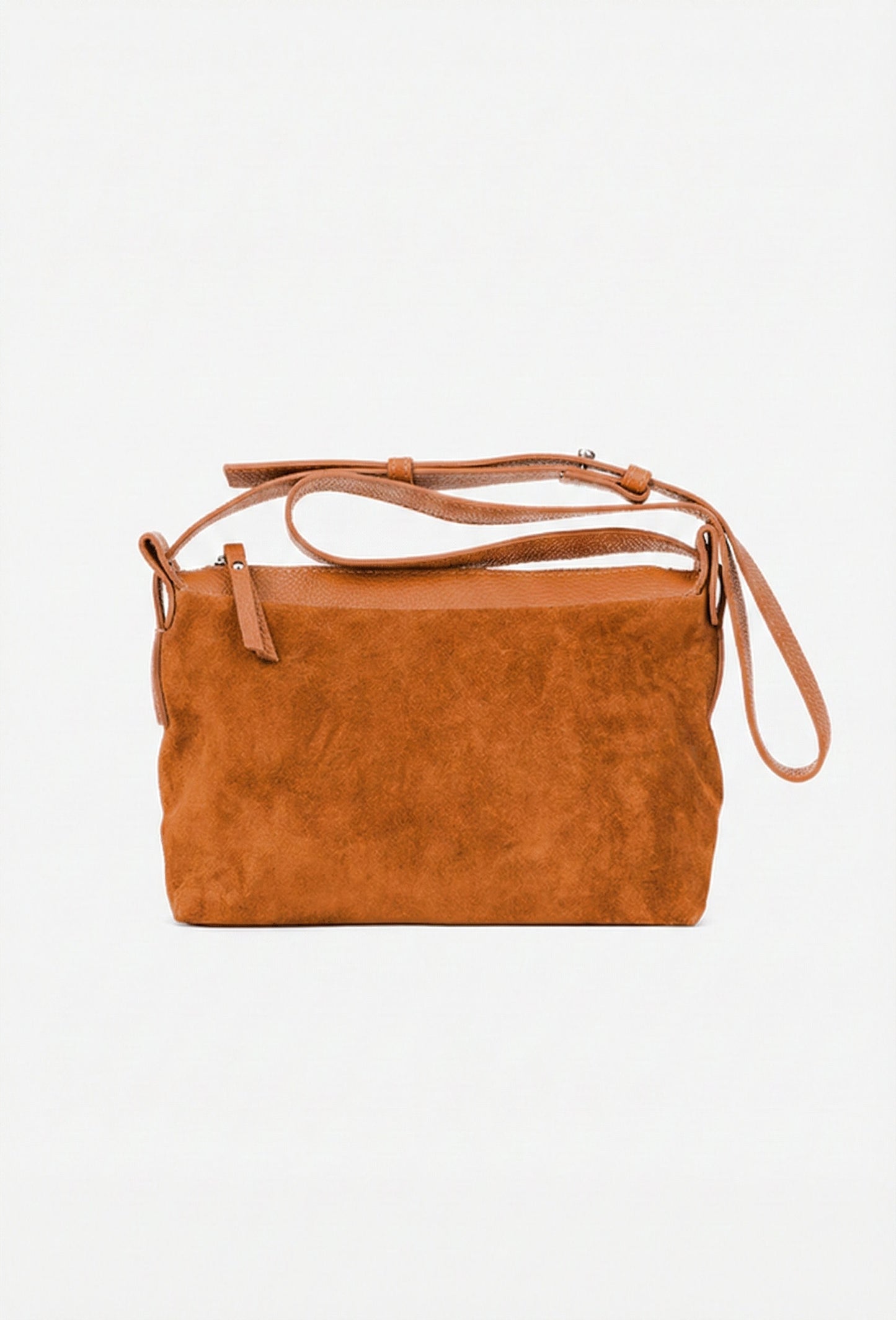 Soft Crossbody Bag in Genuine Suede Leather - Made in Italy - Art. 25400