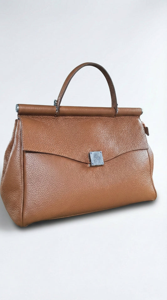 Soft Handbag in Genuine Dollar Leather - Made in Italy - Art. 26019
